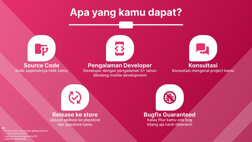 Aplikasi Ponsel - Aplikasi
Android & iOS Flutter / React Native + Laravel / Firebase - 5