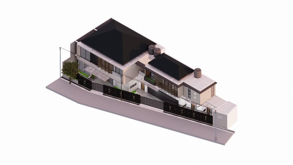 Jasa Desain Eksterior 3D Rumah Minimalis Modern - Desain Arsitektur Freelance