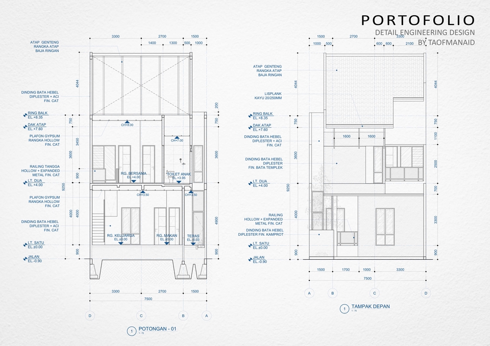 CAD Drawing - Jasa Drafter Arsitektur-Interior-struktur (CAD  Drawing)  - 14