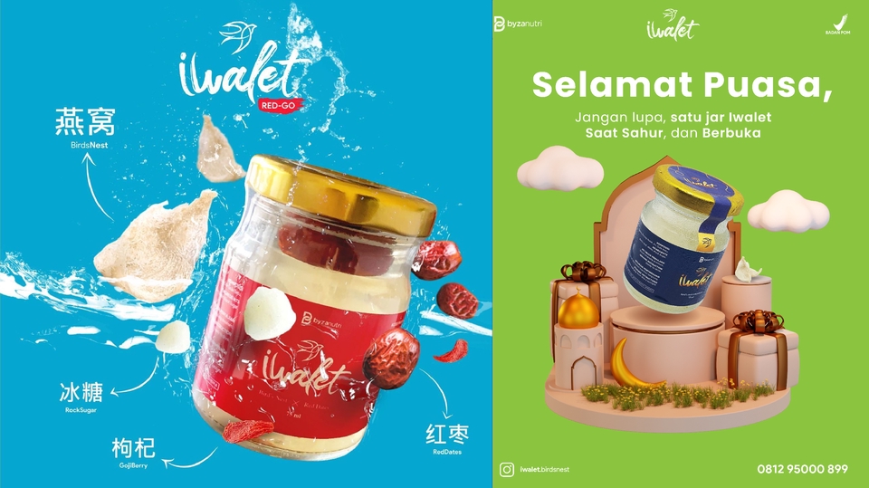 Jasa desain banner instagram desain banner online untuk promosi iwalet, produk makanan sehat.