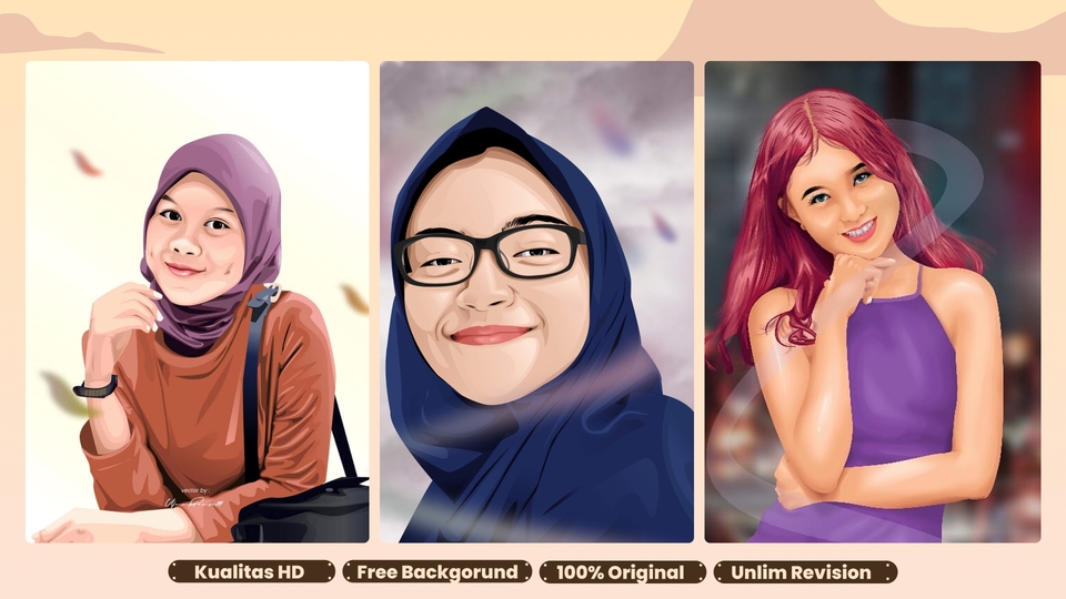 Gambar Potret - Vector art Wajah Kamu 24 Jadi - 3