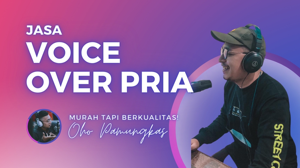 Sulih suara (dubbing, looping) - Voice Over Pria Harga TERMURAH! 1 HARI JADI! Spesialis Video Youtube Tiktok Audiobook - 1