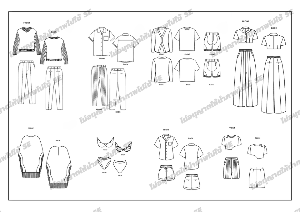 วาด/ออกแบบแพทเทิร์นเสื้อผ้า - รับวาด fashion illustration ออกแบบเสื้อผ้า ออกแบบลายผ้า ออกแบบกระเป๋า รับทำแบรนด์แฟชั่น - 15