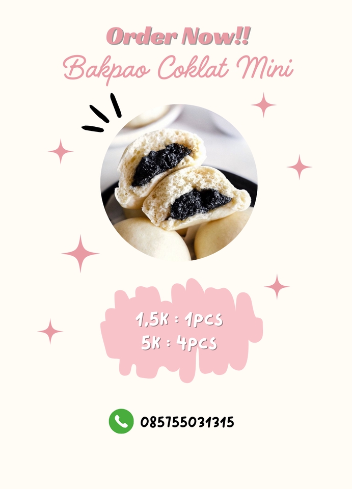 Jasa Desain Banner Instagram Bakpao Coklat Mini, buat banner promosi makanan, desain banner olshop, desain banner online shop, banner toko online