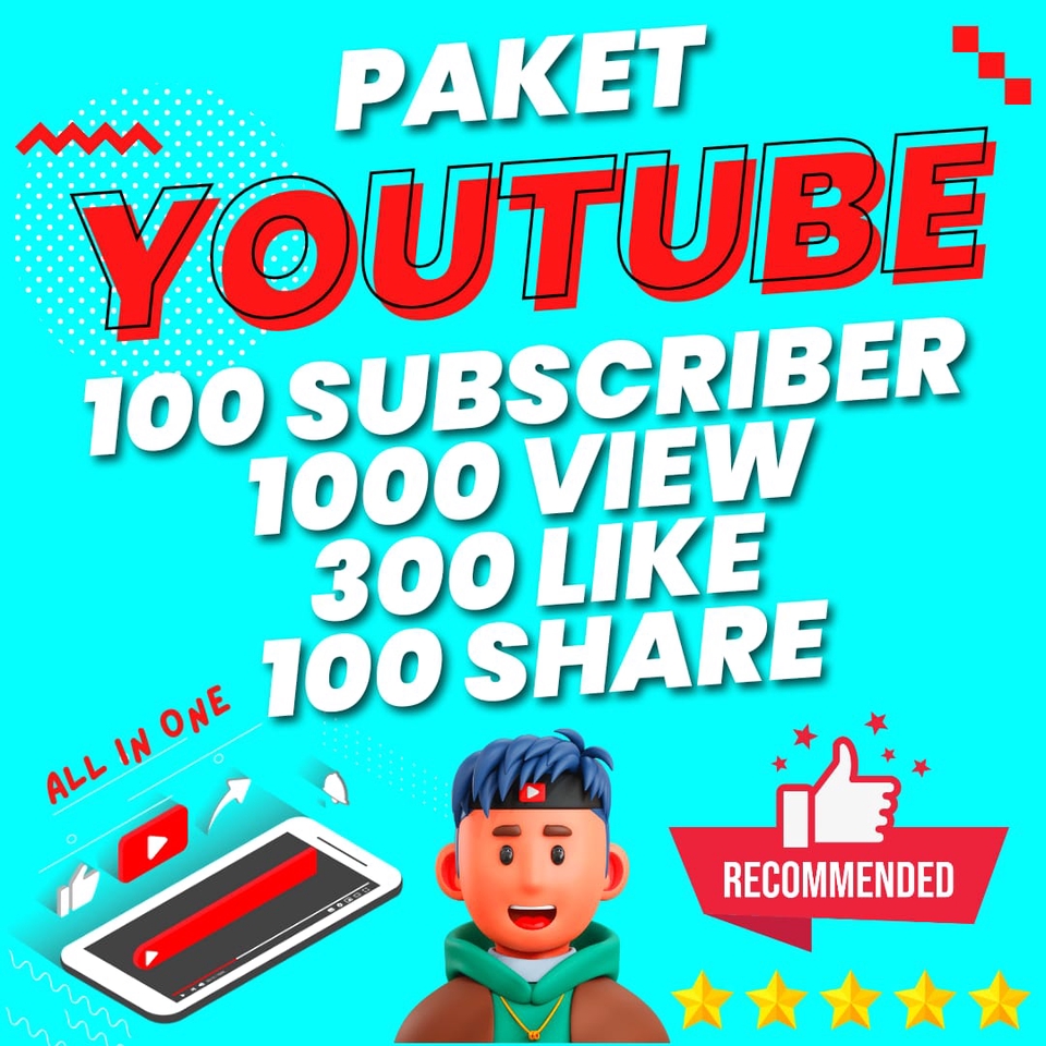 Tambah Followers - PAKET YOUTUBE 1000 SUBSCRIBER 4000 JAM TAYANG - 10