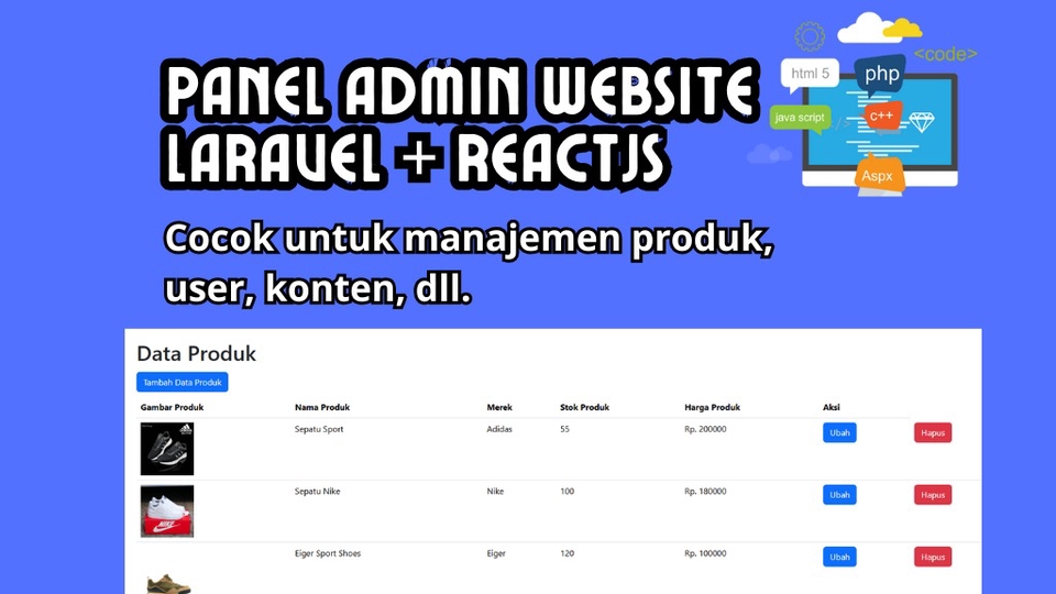 Jasa Pembuatan Website Terbaik dan Profesional - Jasa Pembuatan Panel Admin sederhana