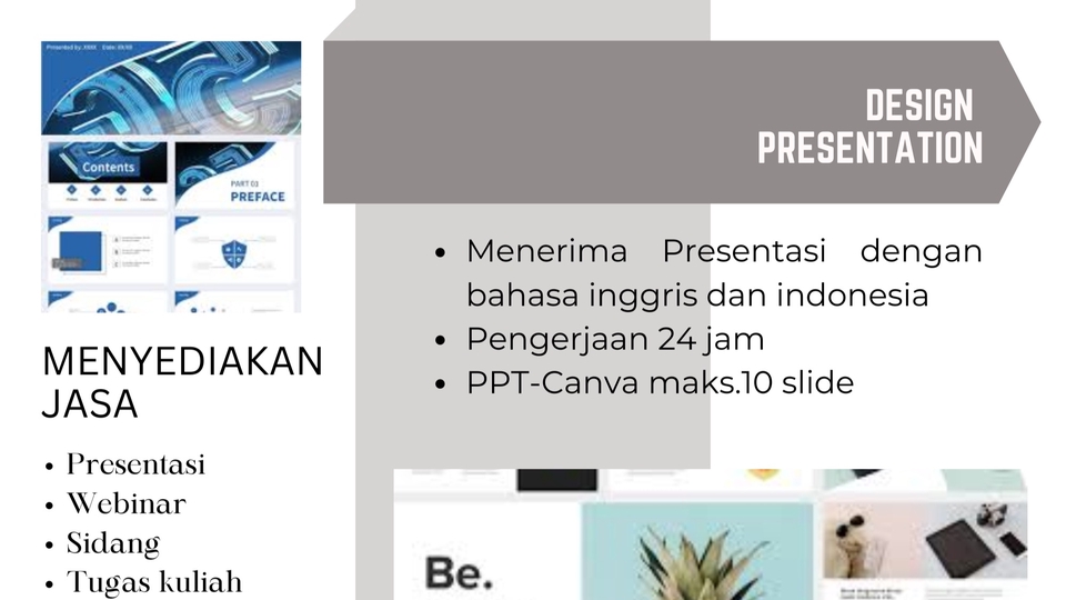 Jasa pembuatan presentasi powerpoint, desain ppt profesional, harga desain slide presentasi murah.