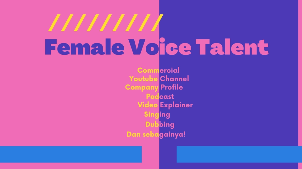 Sulih suara (dubbing, looping) - Voice Over / Dubbing Wanita (MULTILINGUAL) DIJAMIN SAMPAI BERES - 2