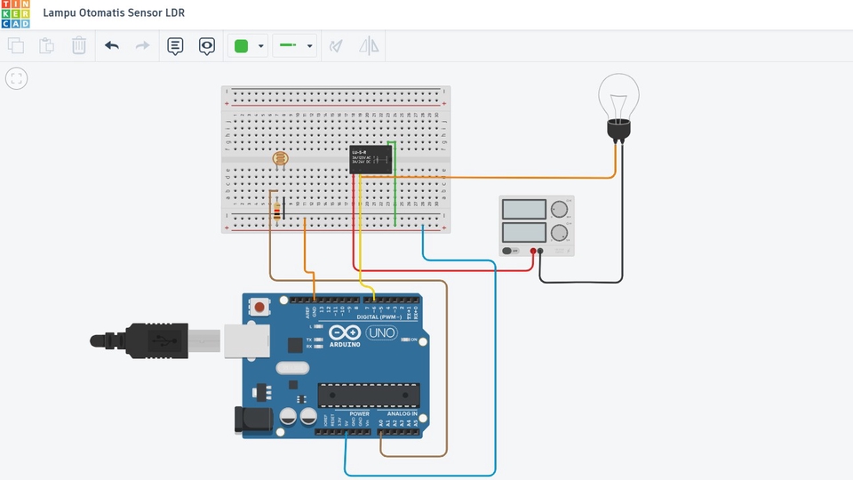 Jasa pembuatan robot Arduino dengan sensor LDR dan lampu otomatis