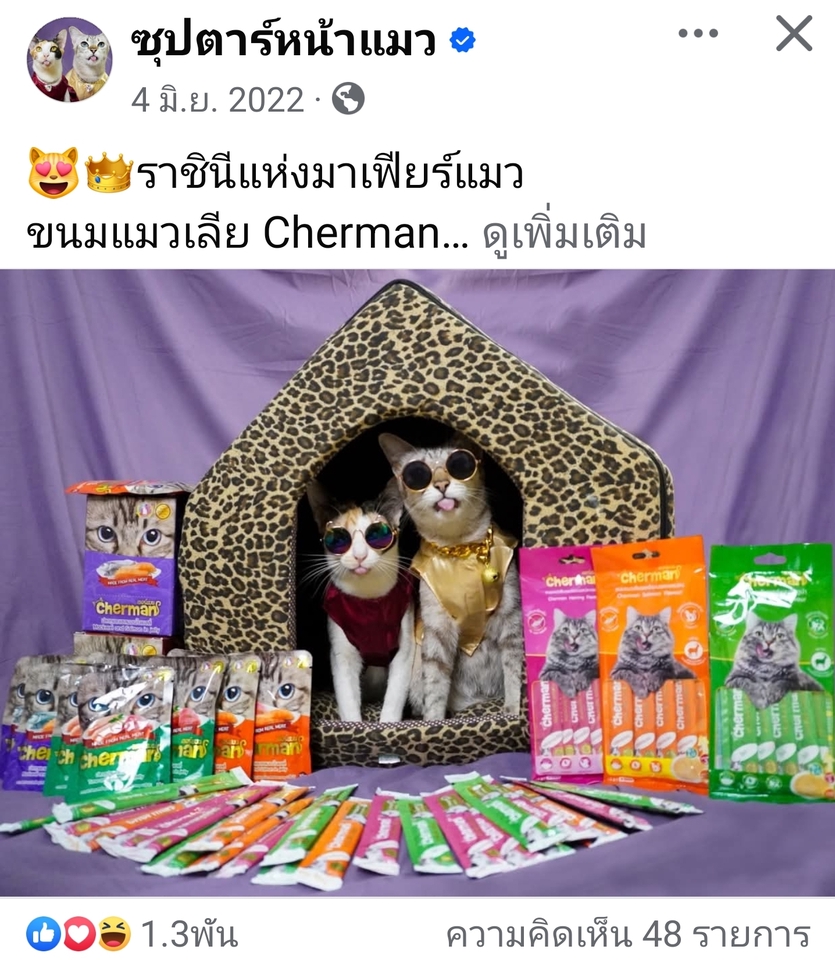 รีวิวขนมแมว Cherman รับรีวิวสินค้า รีวิวอาหารแมว อาหารสัตว์เลี้ยง เน็ตไอดอล รีวิว