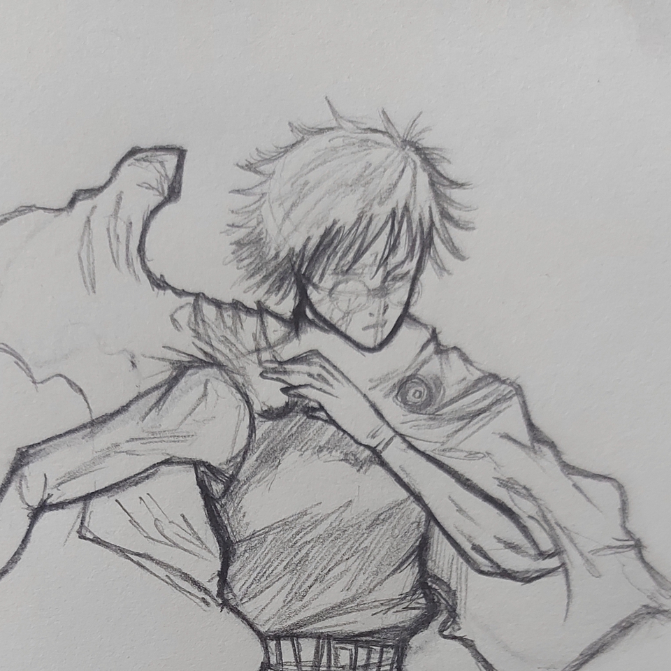 Ilustrasi karakter anime pria dengan pose keren sedang memegang sebuah senjata, ilustrasi anime, gambar anime pria keren, jasa gambar anime, jasa ilustrasi anime, gambar karakter anime.