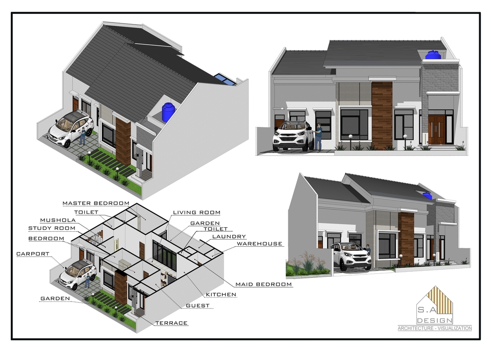 3D & Perspektif - Jasa Desain Rumah Arsitek 3D Rendering Visualisasi  - 8