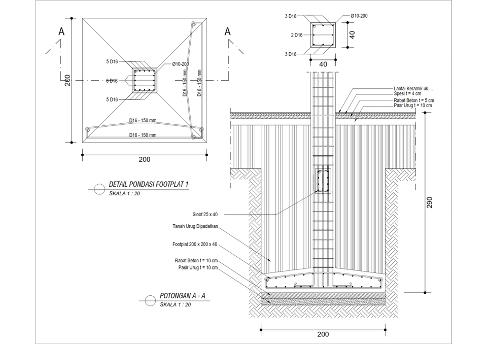 CAD Drawing - Gambar AutoCAD 2D-DED Struktur & Arsitektur - 9