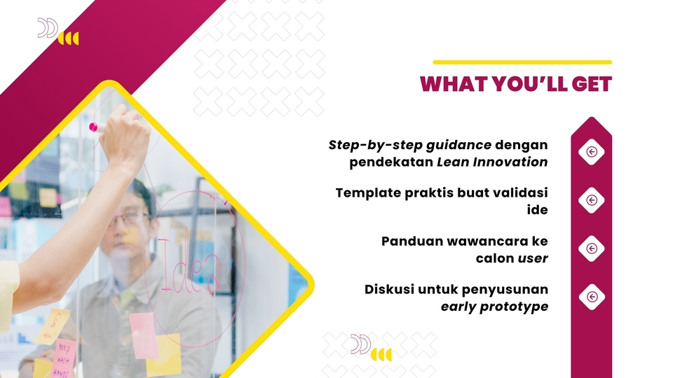 Konsultan bisnis membantu perusahaan startup mengembangkan prototipe produk