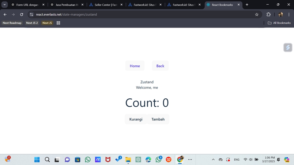 Jasa pembuatan website dengan counter yang menampilkan angka 0,  menunjukkan layanan website development dengan harga terjangkau.