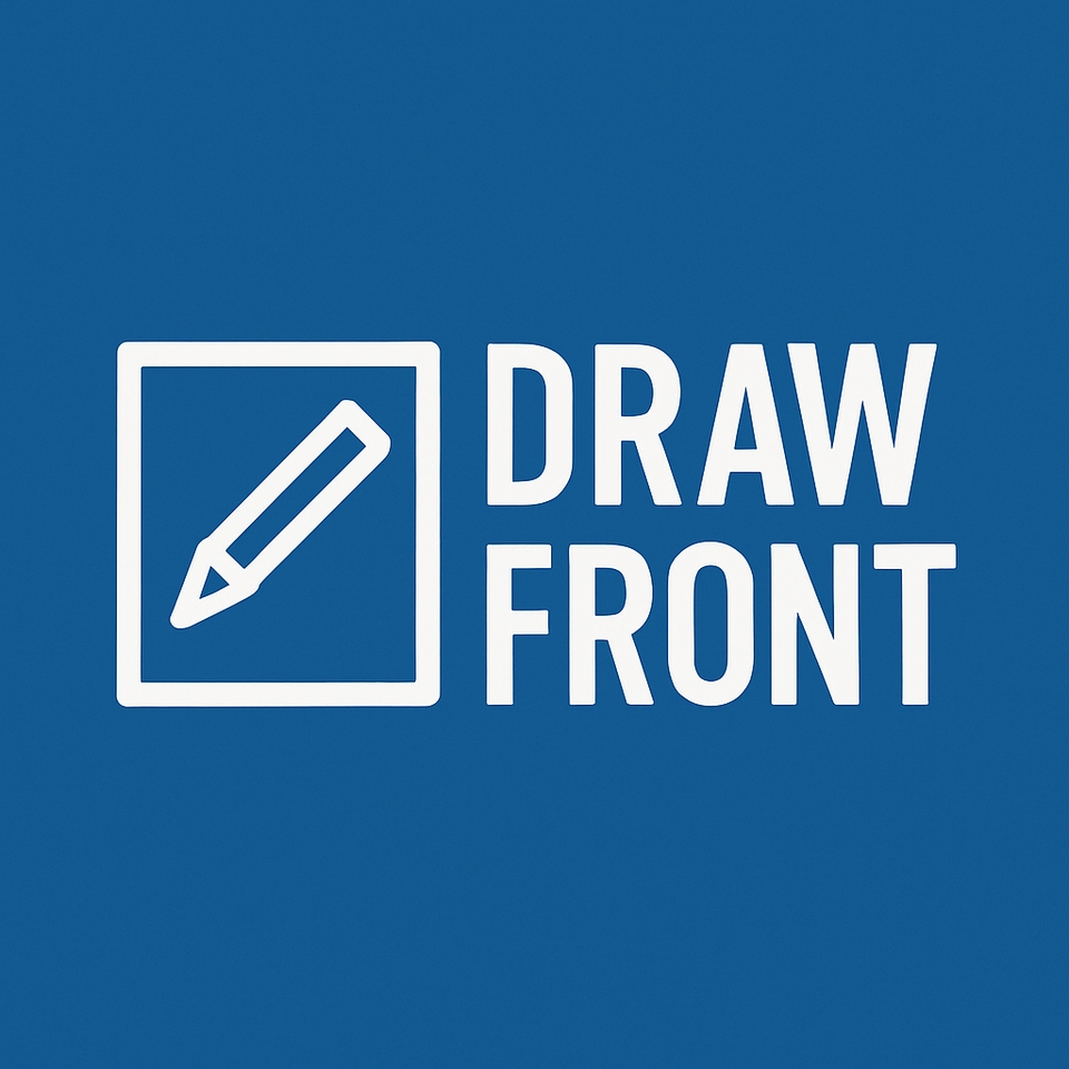 Logo Drawfront, layanan jasa desain logo online profesional dan murah. Desain logo keren dan unik untuk usaha Anda.