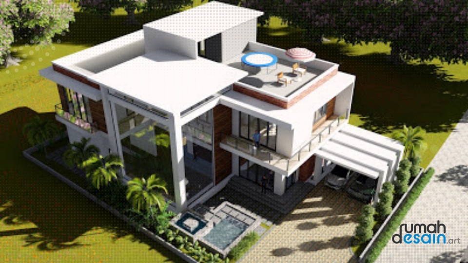 3D & Perspektif - Desain Rumah Modern Minimalis, Cafe, Villa, Restoran. Selesai 1 hari - 23