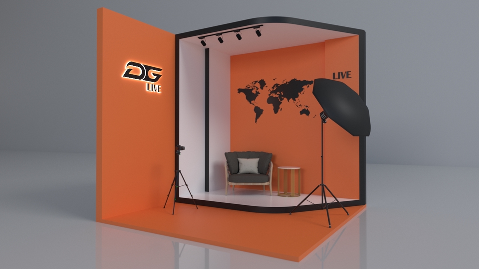 Desain Booth Pameran Minimalis 3D, Jasa Desain Stand Pameran, Desain Stand Pameran Sederhana, Desain Stand Pameran Unik, Jasa Desain 3D, Render 3D, Desain Interior 3D, Interior Stand Pameran