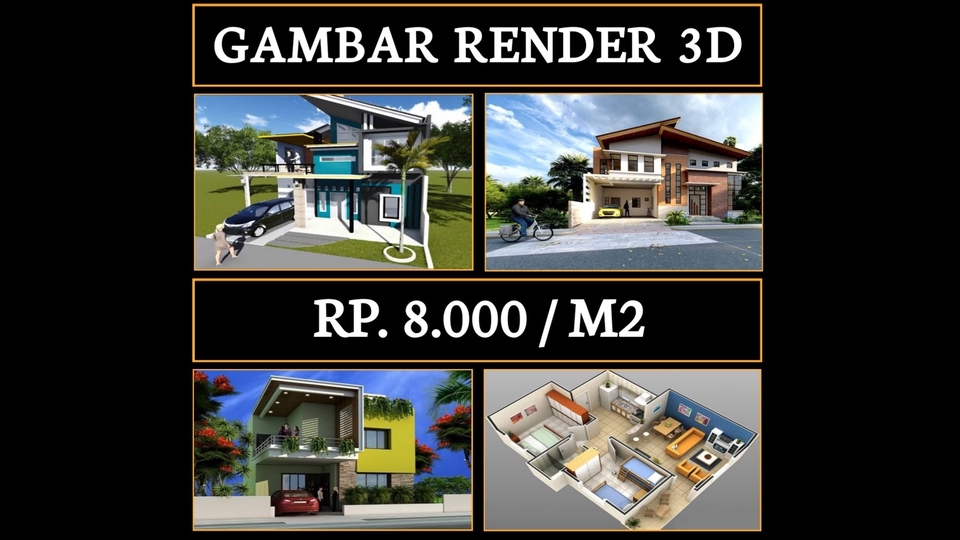 3D & Perspektif - JASA DESAIN RUMAH GAMBAR 3D PRESFEKTIF - 1