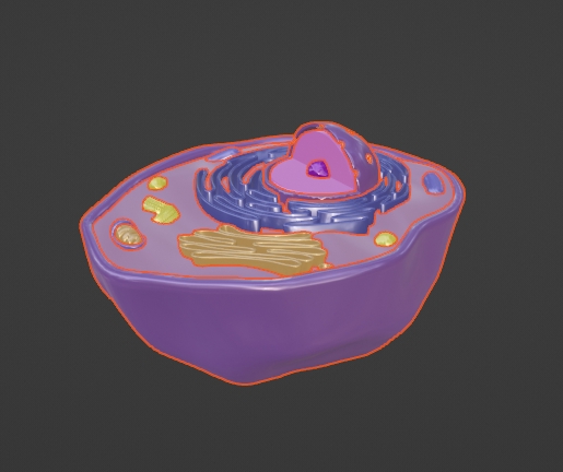 Model 3D sel hewan untuk desain interior dan eksterior, visualisasi desain 3d, rendering, animasi, simulasi dan ilustrasi.