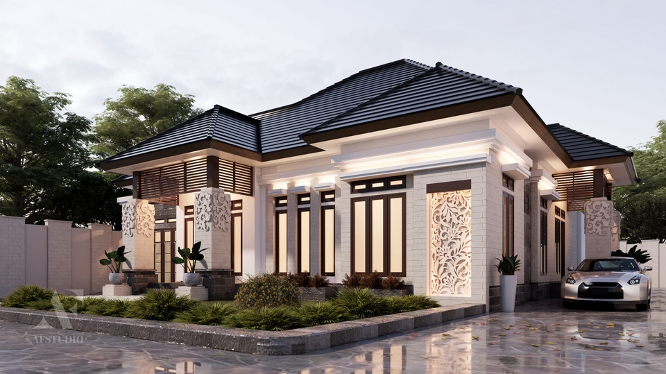 Jasa Desain Eksterior Rumah Minimalis 3D - Render Desain Rumah Modern