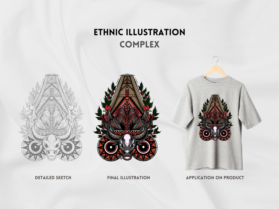 Desain kaos custom dengan motif etnik untuk desain kaos distro dan kaos pria.