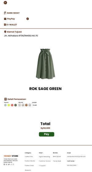 Desain mockup rok hijau sage untuk desain UI UX website