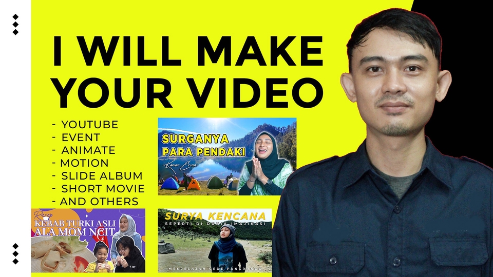 Video Editing - Edit Video (youtube, slide foto, dokumentasi,film, event, dll) - 1