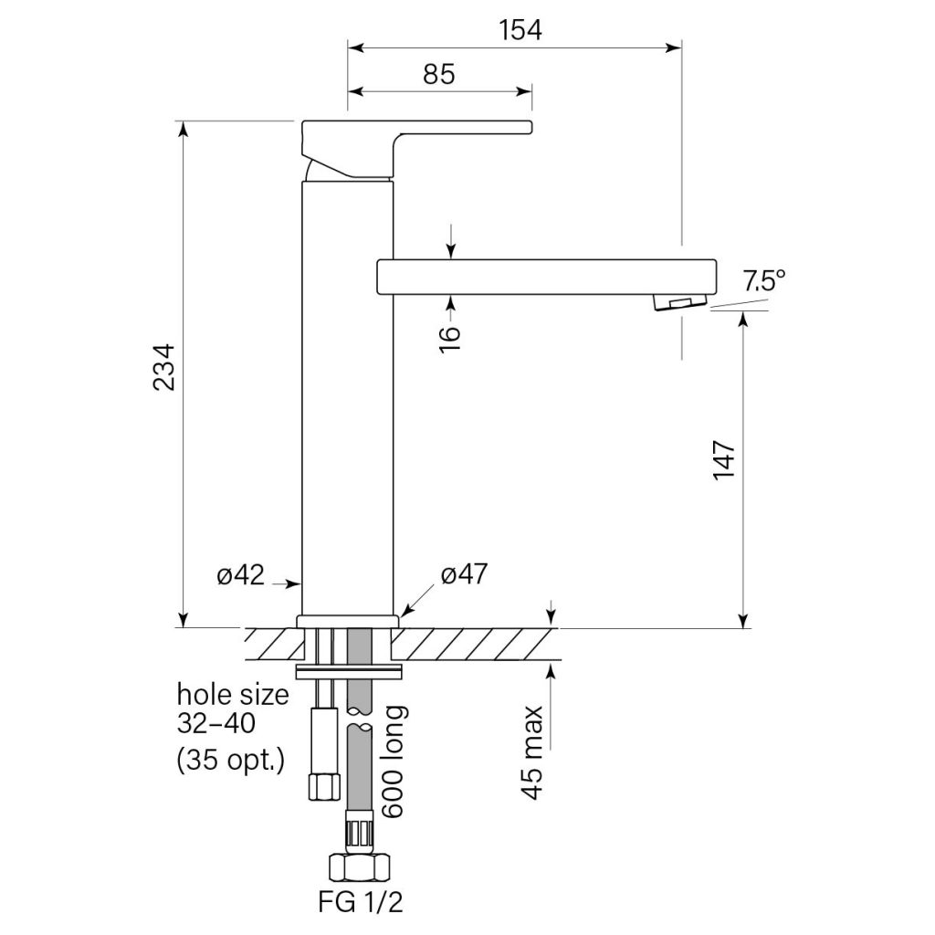 Zeos Basin Mixer, Mid 147h Faucet Strommen