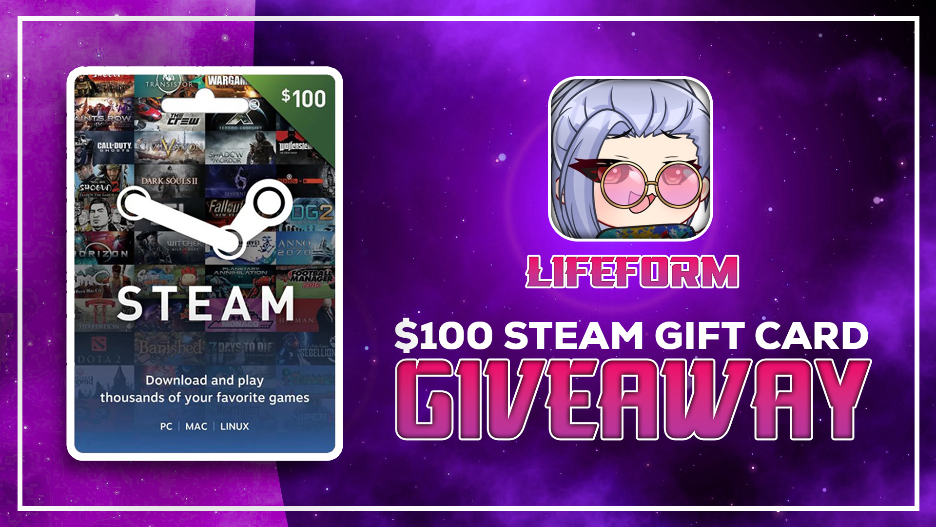 LifeformVT | $100 Steam Gift Card