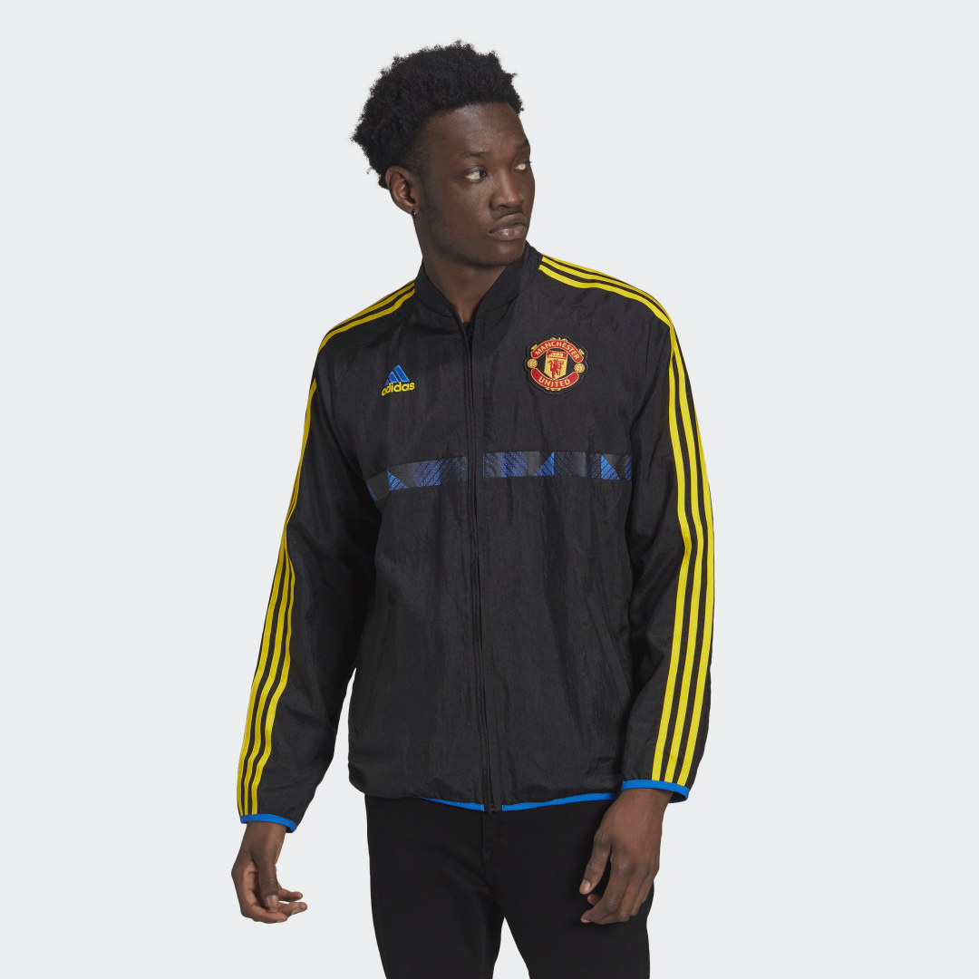 black adidas manchester united jacket