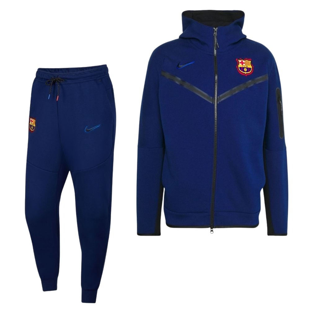 Nike FC Barcelona Tech Fleece Trainingspak 2021-2022 Donkerblauw Zwart