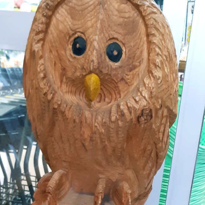 道の駅で見た～木彫りのフクロウ?さん‼️｜ペット｜らくらくコミュニティ