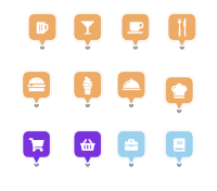 Food and Shopping Map Markers