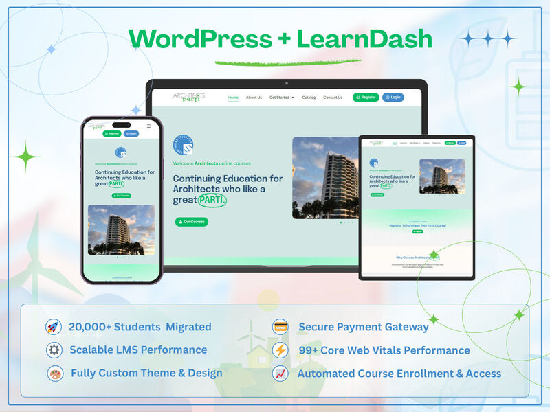 Architects Parti (WordPress + Learndash)