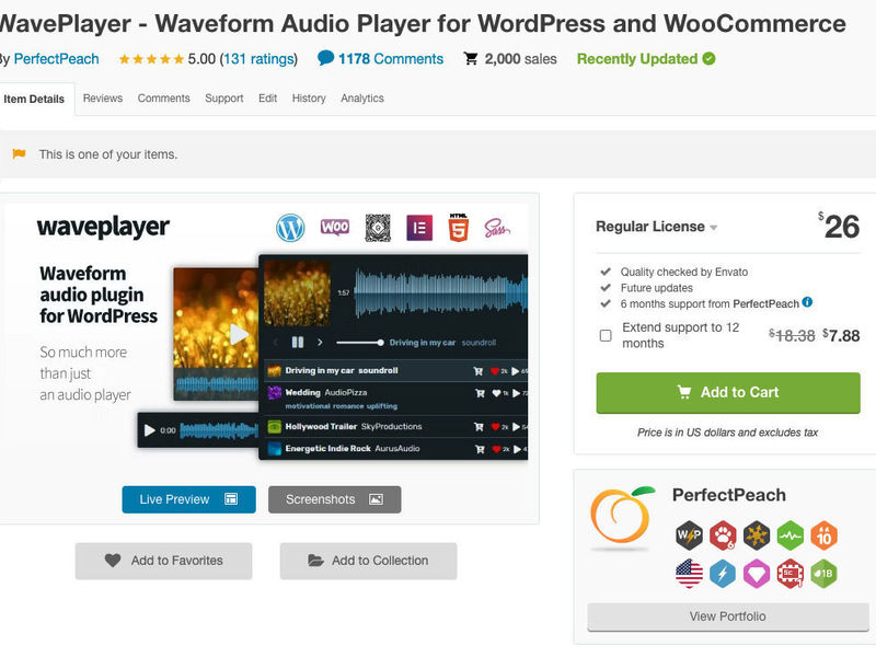 WavePlayer, a WordPress audio player plugin