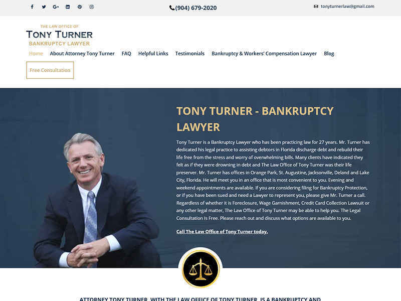 Tony Turner Law – Custom Theme Development