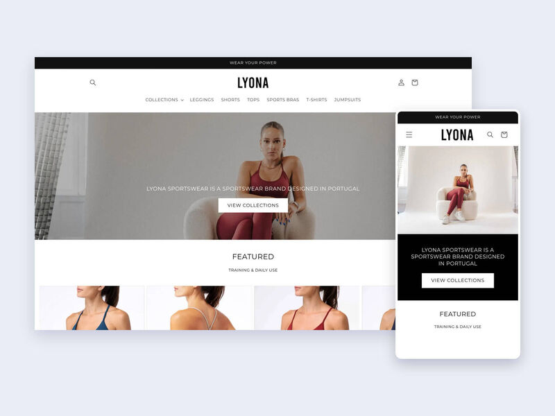 LYONA Sportswear: Shopify Store for a Retail Launch
