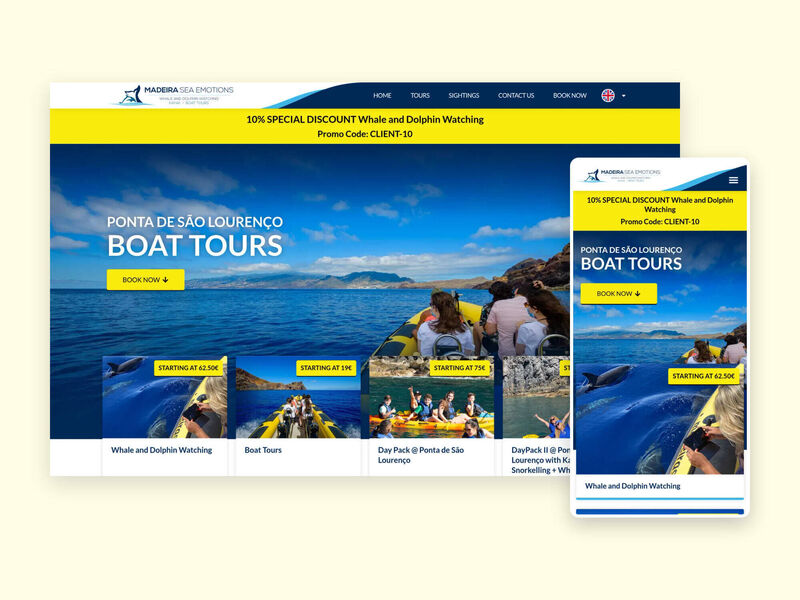 Madeira Sea Emotions: Boat Tour Booking Website