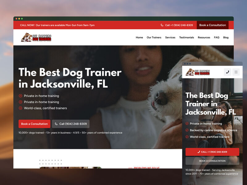 Sit Happens Dog Training (High-converting site + SEO)