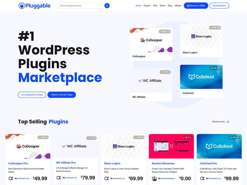 Pluggable - #1 WordPress Plugins Marketplace