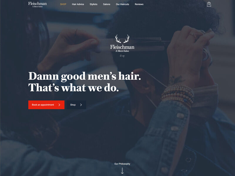 Booking and online shop website for a Men's Haircut Salon