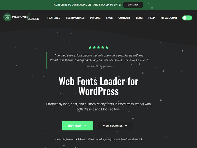 Web Fonts Loader for WordPress
