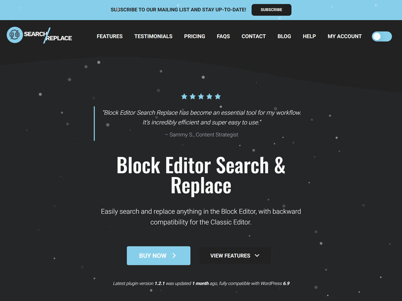 Block Editor Search & Replace