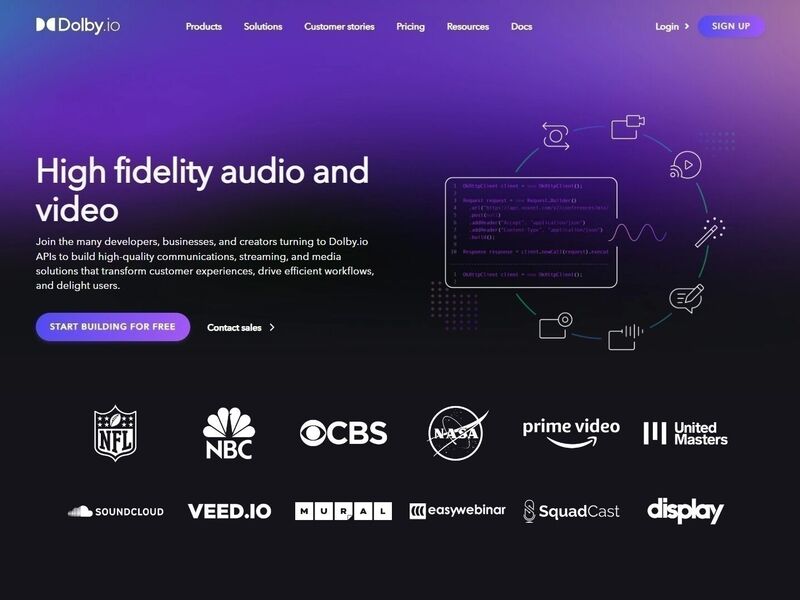 Dolby.io | Full Stack Development • Figma to WordPress