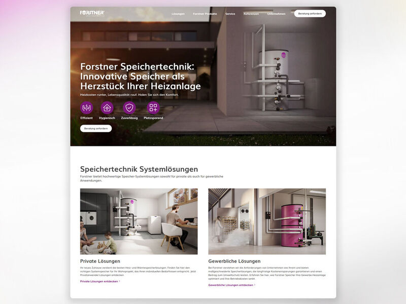 Forstner Speichertechnik WordPress Website and Client Portal