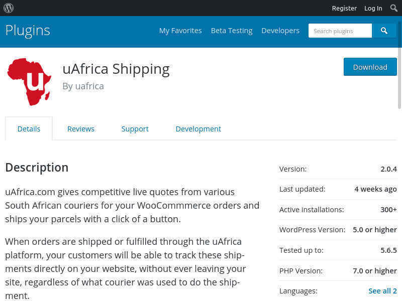 uAfrica Shipping - plugin