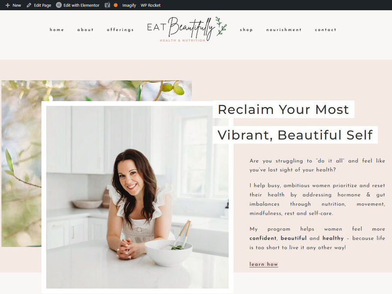 Recreation of a food blog and store