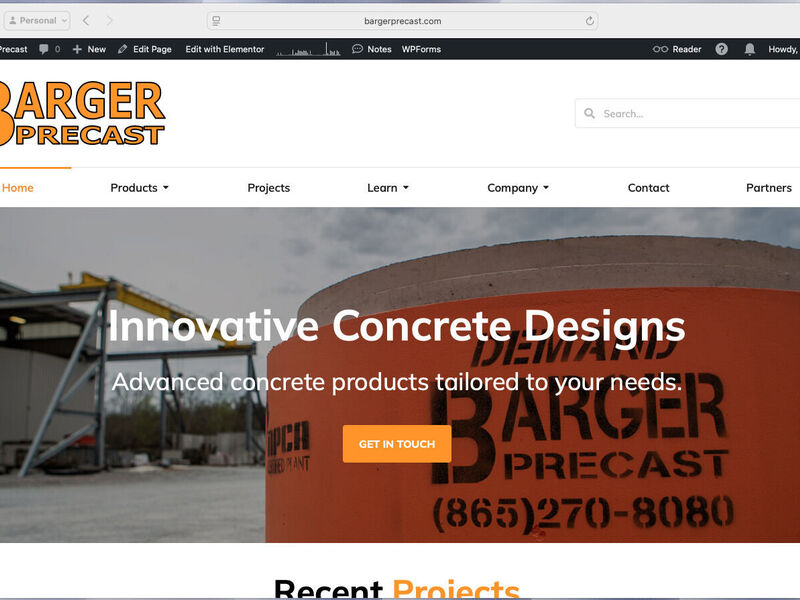 Barger Precast Construction Website