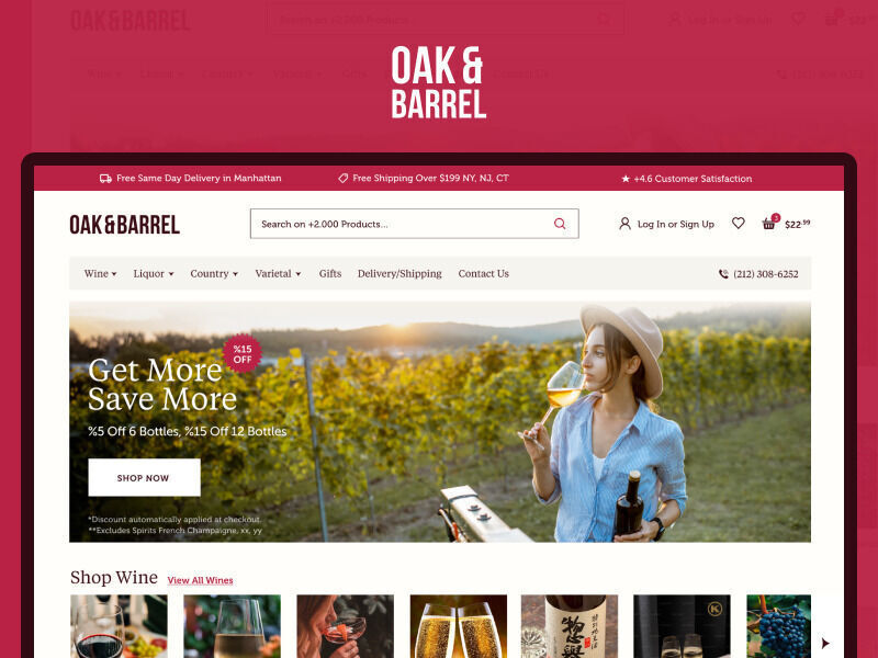 Oak&Barrel E-Commerce Website Design
